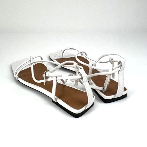 NewâWho What Wear Women USâ7 Shoes White Straps FlatâGladiatorâSandalsâ - Picture 8 of 11